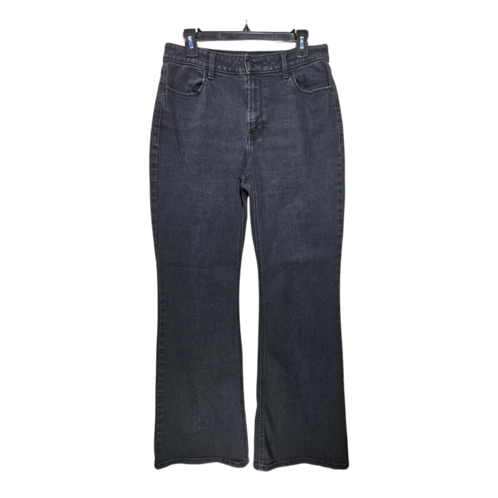 Old Navy Women's SIZE 12 Y2K Goth High Rise Flare Jeans in Black